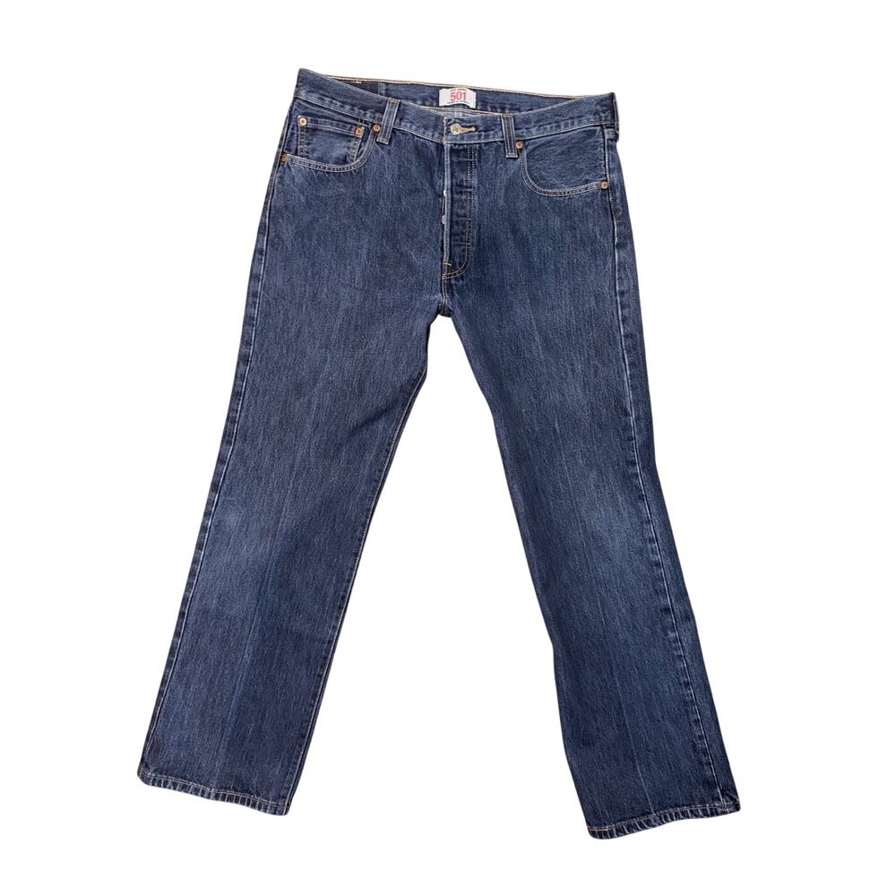 Vintage Levi’s 501 36x30 denim blue jeans made in Mexico plant 4032 button fly